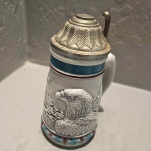 1990 Avon Ceramic Endangered Species THE BALD EAGLE Stein Mug 6"